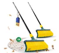 Novaliv Lot de 2 balais premium avec manche de 30 cm, brosse spéciale à poils incurvés pour jardin, gazon artificiel, camping et rue