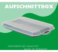 Novaliv Lot de 2 boîtes à charcuterie Premium Anthracite avec couvercle transparent, boîtes de conservation pour charcuterie et fromage, dimensions 25x17x3 cm Réfrigérateur Organiseur Boîte à pain cro