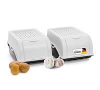 Novaliv Lot de 2 boîtes de rangement pour pommes de terre - 3,5 l - Blanc - Boîtes empilables