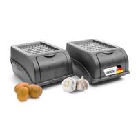 Novaliv Lot de 2 boîtes de rangement pour pommes de terre - 3,5 l - Gris anthracite