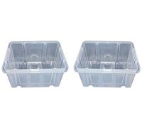 Novaliv Lot de 2 boîtes de rangement sans couvercle - 27 l - Transparentes - Empilables - En plastique - Sans BPA - 44,5 x 35,5 x 23 cm - Pour étagère à caisses