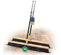 Novaliv Lot de 2 grands balais de 80 cm avec manche et poils - Mélange de poils - Pour atelier, salle - Balai industriel - Pour la maison, la chambre - Grand