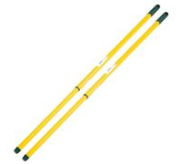 Novaliv Lot de 2 manches à balai télescopiques avec filetage 80-130 cm Jaune Vert Manche en métal pour balai Filetage allemand Tige universelle Manche de rechange Manche télescopique de rechange