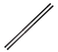 Novaliv Lot de 2 manches de balai télescopiques avec filetage 80-130 cm - Noir - Manche en métal pour balai - Filetage allemand - Manche universel de rechange - Manche télescopique de rechange