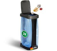 Novaliv Lot de 2 supports pour sacs poubelle avec couvercle pour sacs poubelle de 70L-120L, extra robustes et position stable, adapté pour l'extérieur, support pour sac jaune, porte-sac jaune, support