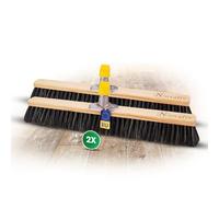 Novaliv Lot de 2 têtes de balai de 60 cm - Mélange de crin de cheval - Balai sans manche - Balai à poussière fine - Balai d'atelier