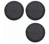 Novaliv Lot de 3 plateaux en ardoise I Ronds I 20 x 0,5 cm I Assiette à sushi en pierre Ardoise Set de petites bougies