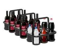 Novaliv Lot de 3 porte-bouteilles pour 18 bouteilles - Maintien stable - Panier à boissons en plastique empilable 32 x 23 x 28 cm Anthracite - Idéal pour la cuisine et la cave - Panier à boissons,