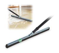 Novaliv Lot de 3 raclettes de salle de bain de 60 cm avec manche en acier inoxydable XXL large carrelage - Raclette pour sol - Raclette d'eau pour sol - Raclette pour terrasse - Avec manche - Raclette