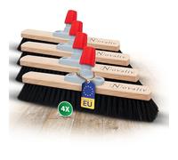 Novaliv Lot de 4 balais en poils naturels de 50 cm - Sans manche - Crin de cheval noir - Pour l'intérieur - Fouet multi-usages - Pour l'intérieur