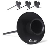 Novaliv Lot de 4 bougies en forme de bougeoir pour couronne de l'Avent Noir