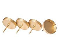 Novaliv Lot de 4 bougies plates en aluminium doré 8,5 cm - Pour couronne de l'Avent - Bougeoirs ronds