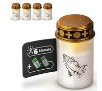 Novaliv Lot de 5 lanternes funéraires LED blanches - Bougie funéraire - Bougie funéraire avec batterie - Bougie commémorative - Lanterne funéraire - Lumière éternelle