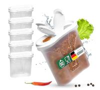 Novaliv Lot de 6 boîtes à sel à saupoudrer de 300 ml - Dimensions (L x l x H) : 11 x 5 x 11 cm - Boîtes pour épices avec couvercle - Salière et poivrière - Paprika - Épandeur à épices
