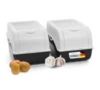 Novaliv Mitel Boîte de Rangement pour Pommes de Terre | 2 x 5 L | Blanc | Empilable | Panier à Oignons | Boîte de Conservation pour Légumes
