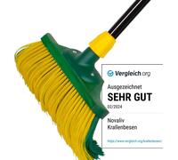 Novaliv Premium Balai à griffes avec manche 30cm, Balai spécial à poils courbes - Idéal comme balai de jardin, balai grattoir, balai pour gazon synthétique, optimal pour le camping, balai de rue, bala