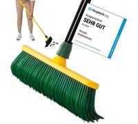 Novaliv Premium Balai à griffes avec manche 30cm, Balai spécial à poils courbes tête en plastique -Idéal comme balai de jardin, balai grattoir, balai pour gazon synthétique, Optimal pour le camping, b