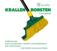 Novaliv Premium Balai à griffes avec manche 30cm incl. Jumbo Garniture de balayage, Balai spécial poils courbés - Idéal comme balai de jardin, balai grattoir, balai pour gazon synthétique, Optimal pou