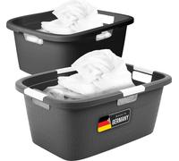 Novaliv Set bac à linge 25L + 40L, Set boîte à linge Seau à linge Bac à linge pour salle de bain Linge sale, Paniers à linge Bac à linge Laundry Basket Bac à linge Panier collecteur Boîte de rangement