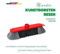 Novaliv SET DE 2 BALS DE CHAMBRE 30 cm BALSONS FINS EN CORBEISSE ARTIFICIELLE rouge Balai de salle - SANS manche SEULEMENT tête de balai - Balai de salle avec filetage adapté aux manches à balai de 22