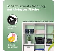 Novaliv Set de 3 paniers alimentaires Rangement cuisine 1L Noir Plastique Aspect rotin Cuisine Rangement & Organisation BPA-free Boîte de rangement alimentaire pour sachets de thé Snacks Epices