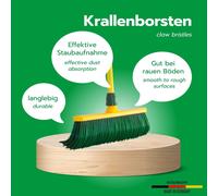 Novaliv Set de balais à griffes 30 cm plastique avec manche télescopique poils courbés Balai de jardin Balai de rue Balai à feuilles (2, tête de rechange 30 cm)