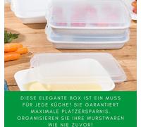 Novaliv Sparset 2x plat 2x haut Anthracite Premium boîte à charcuterie avec couvercle transparent, boîtes de conservation pour charcuterie & fromage dimensions 25x17x3 cm 25x17x5 cm Réfrigérateur Orga