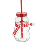 Novaliv Tasse vin chaud 260 ml Tasse de Noël personnalisée avec paille - Bonhomme de neige comme tasse à vin chaud - Motif de Noël Tasse avec couvercle et paille Tasses de Noël Chauffe-main xmas mugs
