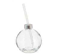 Novaliv Tasse vin chaud 400 ml Tasse de Noël personnalisée avec paille - Boule de Noël comme gobelet de vin chaud - Boule de Noël Motif Tasse Sapin Boule de Noël Tasse chauffe-mains xmas mugs
