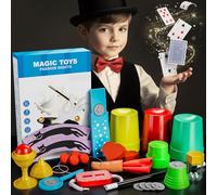 Novaluki Kit de magie pour enfants - 74 tours de magie avec manuel et vidéos, coffret cadeau magique pour magiciens débutants de 6 ans et plus, parfait pour Halloween, Noël, les fêtes d'anniversaire