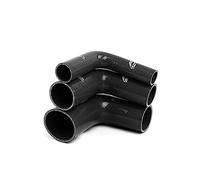 NovaNox® Tuyau de réduction en silicone 45° / 90° - Taille au choix - Diamètre intérieur : 32-25 mm - Couleur : noir - Angle du tuyau : coudé à 90°