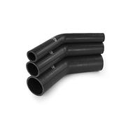 NovaNox® Tuyau en silicone coudé 45°/90°/135°/180° Schlauch de charge d'air en silicone *Taille au choix*, Diamètre intérieur : Ø 48 mm, Couleur : Noir, Angle du tuyau : 45° coude