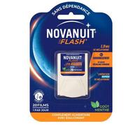 NOVANUIT FLASH - Complément alimentaire - Sommeil - 1,9mg de mélatonine - 20 films - Endormissement - Décalage horaire