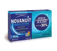 NOVANUIT TRIPLE ACTION - Complément Alimentaire - Sommeil - 2 boites de 30 comprimés