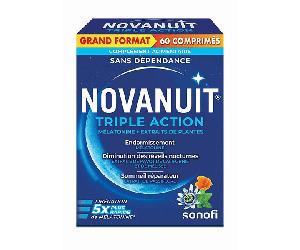 Novanuit triple action Sommeil mélatonine - Réveils nocturnes - 60 comprimés