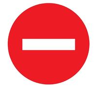 Novap 4060101 Panneau de Signalisation sens interdit, Blanc et Rouge