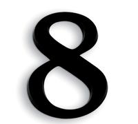 NOVAP Chiffre autocollant « 8 » en relief, 40 mm, noir, lot de 5