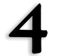 NOVAP Chiffres autocollants 4 en relief 40 mm noir, lot de 5