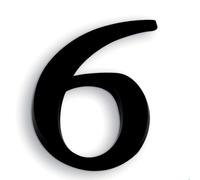 NOVAP Chiffres autocollants 6 en relief 40 mm noir, lot de 5