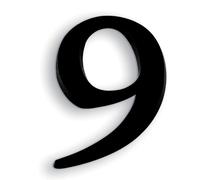 NOVAP Chiffres autocollants 9 en relief 40 mm noir, lot de 5