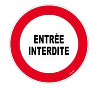 Novap - Panneau - Entree interdite - Diametre 180Mm Rigide