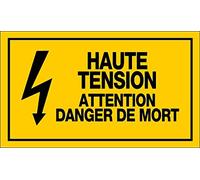Novap - Panneau - Haute tension attention danger de mort - 330X200 Mm Rigide