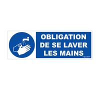 NOVAP Panneau obligation de se laver les mains 45 x 15 cm polycarbonate