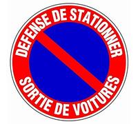 Panneau d’interdiction rond 300mm ''Défense de stationner sortie de voitures'' - NOVAP - 4060323