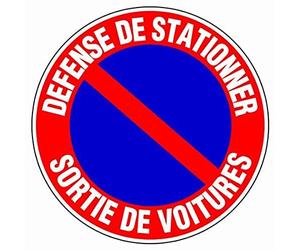 Novap - Panneau - Priere de ne pas stationner sortie de voitures - Diametre 300Mm Rigide, Blanc