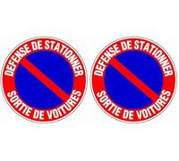 Novap - Panneau - Priere de ne pas stationner sortie de voitures - Diametre 300Mm Rigide, Blanc (Lot de 2)