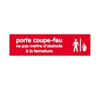 Novap - Plaque - Porte coupe feu ne pas mettre d'obstacle a la fermeture - 170X45 Mm Rigide
