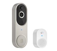 Novaquill Caméra de sonnette vidéo sans fil 1080p, surveillance intérieur/extérieur, stockage dans le cloud (vendu séparément), détection humaine IA, Wi-Fi 2,4 GHz uniquement, conversation