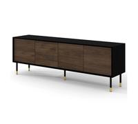 Novara - meuble tv - 4 portes - 180 cm - Noir / Bois
