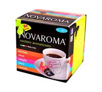 NOVAROMA SUCRE AROMATISÉ - 80 SACHETS 5g SAVEURS ASSORTIS DE CANNELLE, DE CACAO, DE VANILLE, D'ANIS ET DE NOISETTE